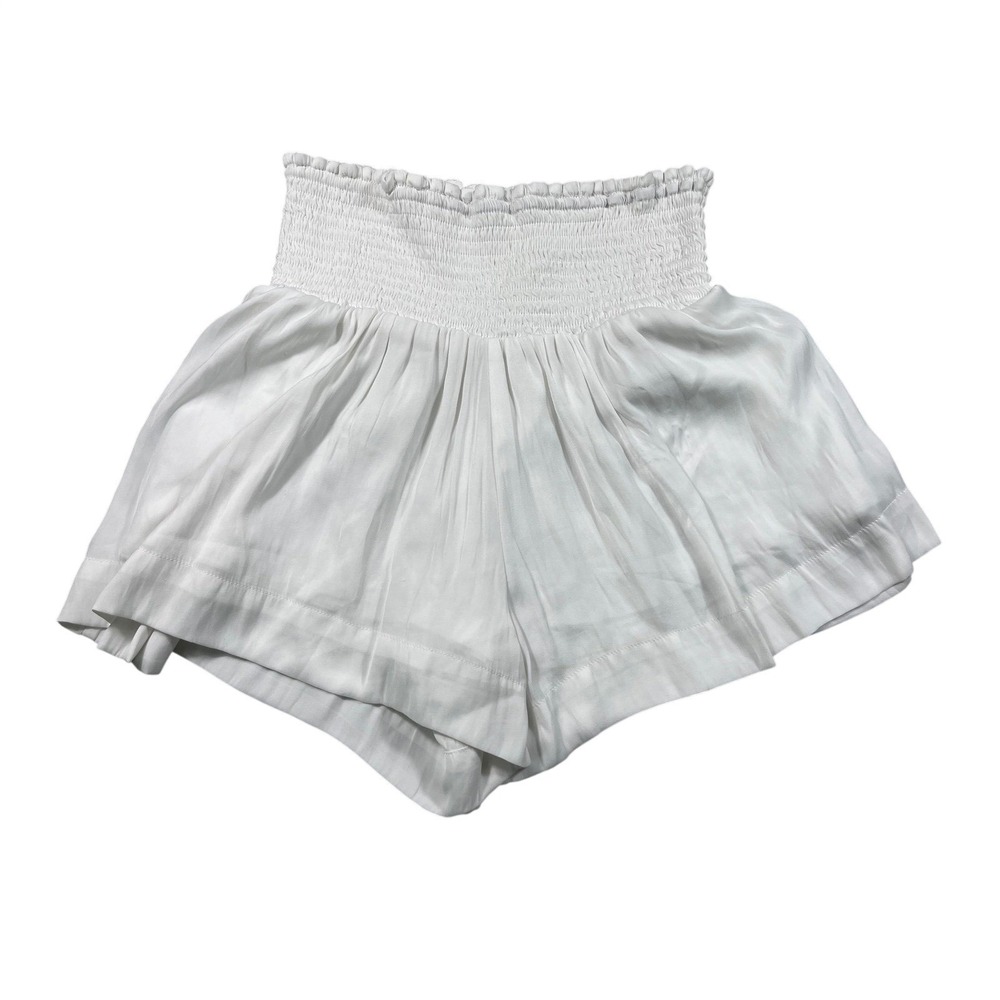 Pants‎ Store White Smocked High Rise Pull On Shorts XS Resort Beach